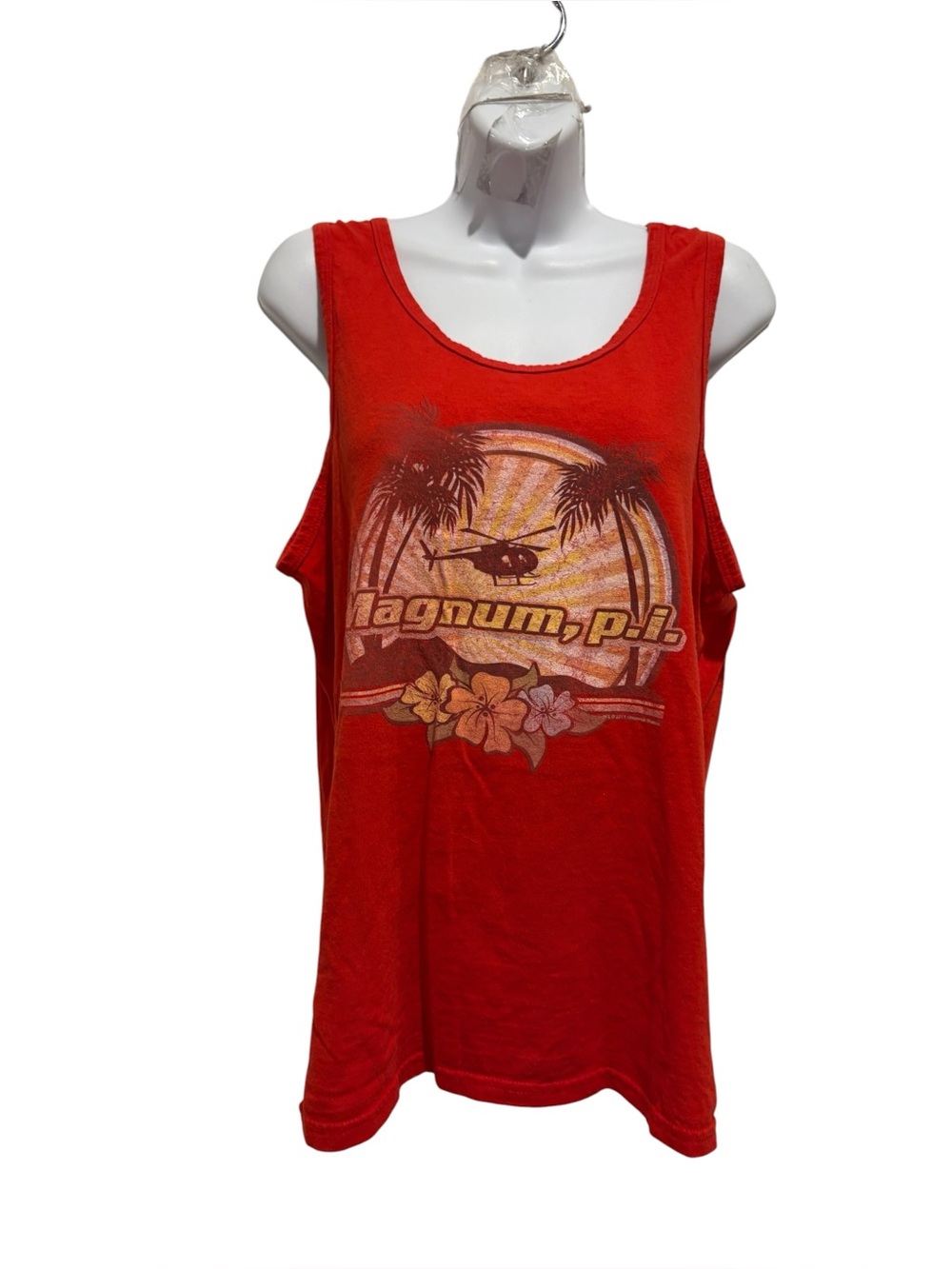 MAGNUM P.I. Tank Top Red Sleeveless Size Medium